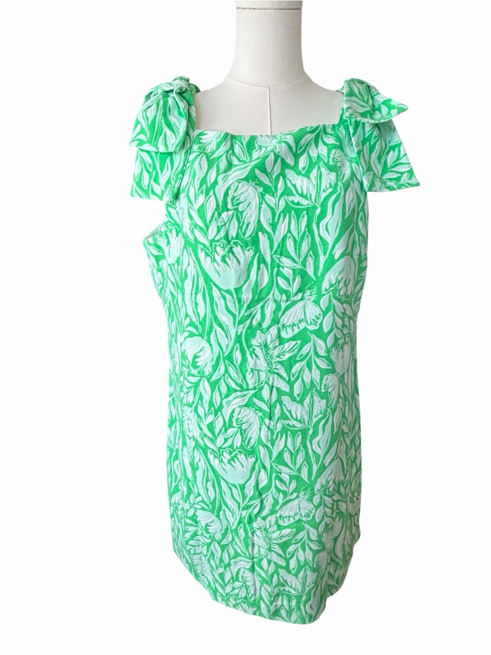 L Lilly Pulitzer CARMINE SHIFT, FAUNA GREEN TULIP TO TANGO size 8